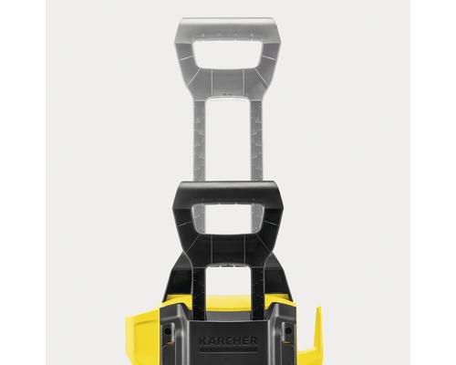 Gedetailleerde weergave van een Kärcher hogedrukreiniger met uitschuifbare handgreep