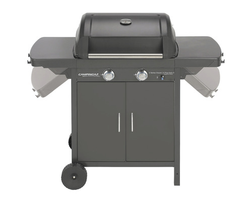 Campingaz gasbarbecue met twee branders, opbergvakken en onderkast