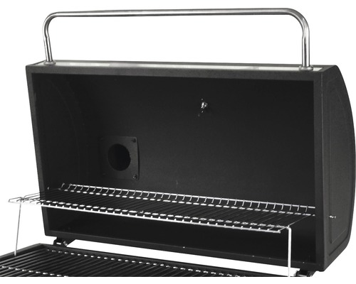 Open houtskoolbarbecue met grillrooster