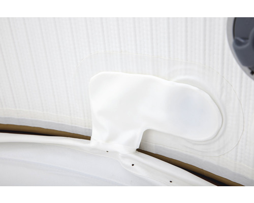 Detailweergave van een tent met versterkingspatch