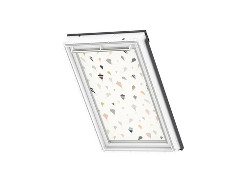 Dakvenster met rolgordijn, motief vliegers