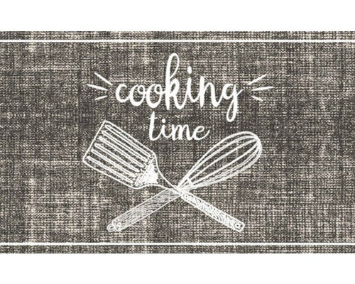 Keukenmat met kooktijdmotief, spatel en garde