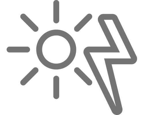 Symbool voor zonneschijn en bliksem