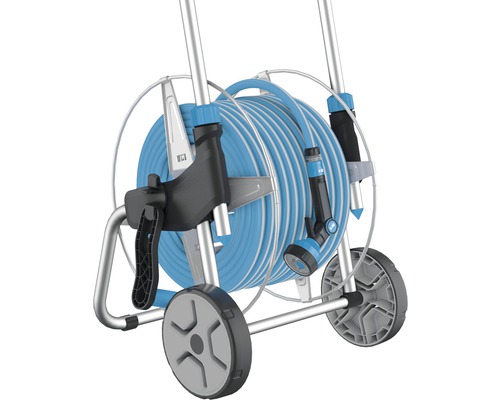 Tuinslangwagen met slang en spuitpistool