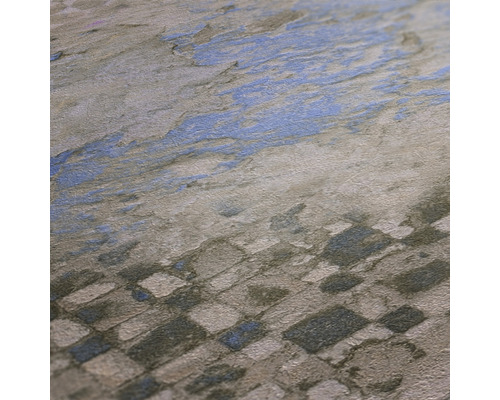 Close-up van een behang met steen- en bestratingspatroon