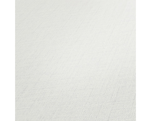 Close-up van een wit vinylbehang met textielstructuur.