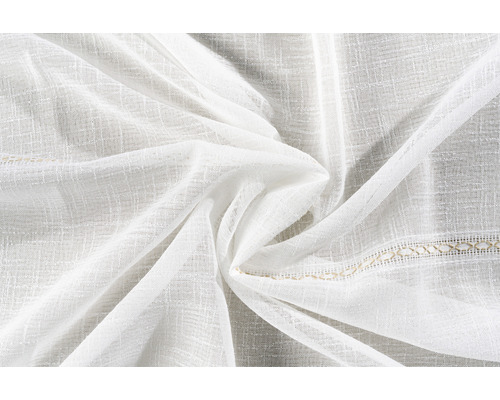 Witte gordijnstof met decoratieve rand