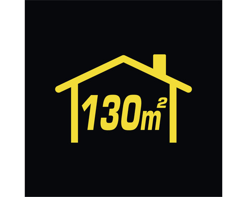 Symbool voor 130 vierkante meter woonoppervlak
