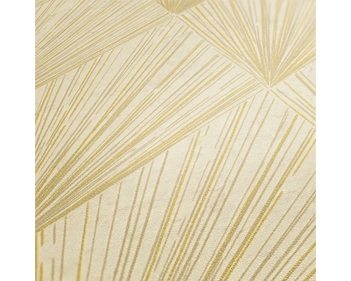 Close-up van een gestructureerd behang met een lineair motief