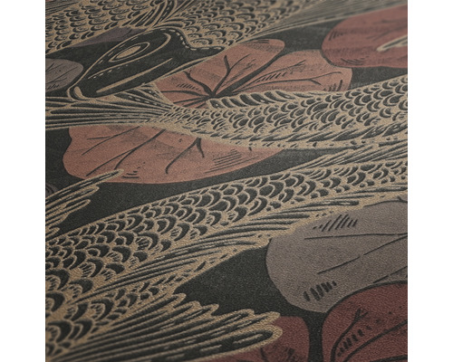 Close-up van een behang met een bloemmotief