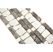 Mozaïektegel met natuursteenlook in beige en bruin