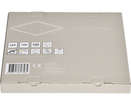 Verpakking van een ledlamp met 15 watt en 2200 lumen lichtopbrengst