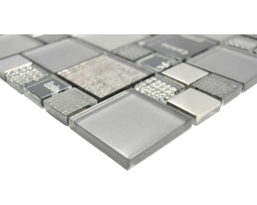 Mozaïektegel van glas en metaal