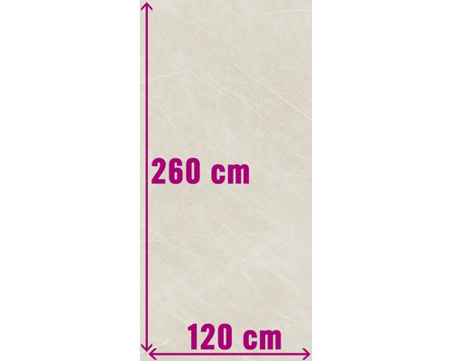 XXL Wand- en vloertegel Always Cream Pulido gepolijst 120x260 cm 7 mm gerectificeerd