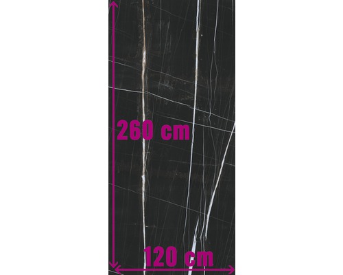 XXL Wandtegel Scandium Black gepolijst 120x260 cm 7 mm gerectificeerd