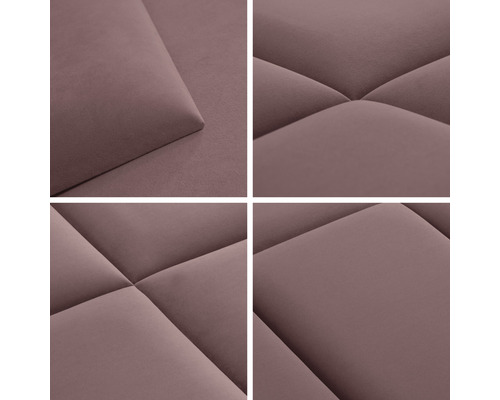 Close-up van gestoffeerde wandpanelen met gewatteerd patroon