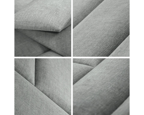 Close-up van akoestische panelen met stoffen bekleding