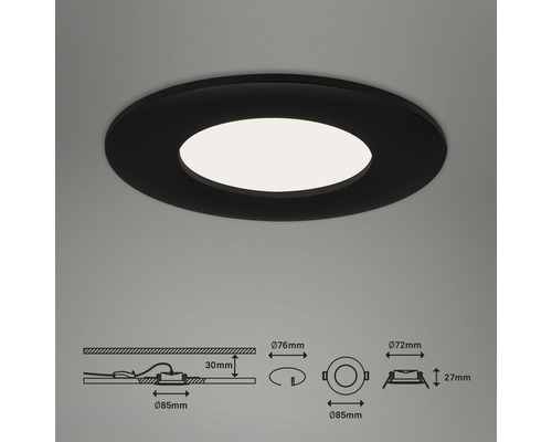 Ronde inbouw plafondlamp met maatvoering