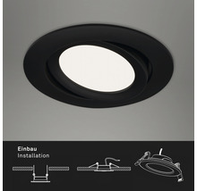 Zwarte ronde inbouwspot met LED