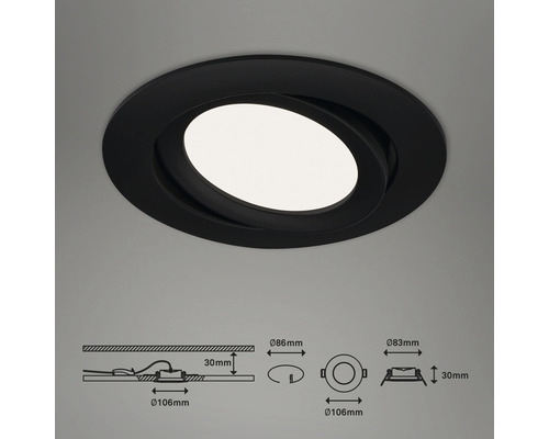 Plafondinbouwspot met maatvoering