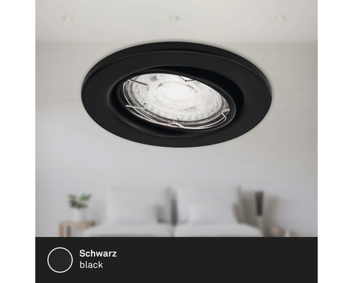 Zwarte plafondinbouwspot