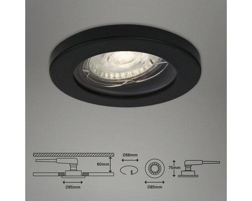 Plafondinbouwspot met maatvoering