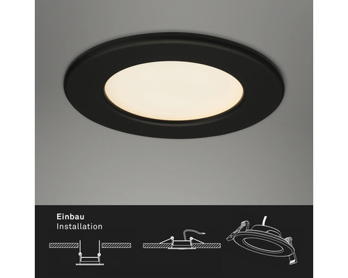 Zwarte plafondinbouwlamp met montage-instructies