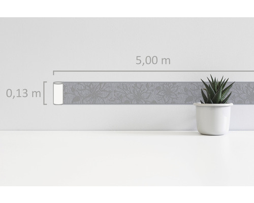 Behangrand met bloemmotief, 5 meter lang en 0.13 meter breed