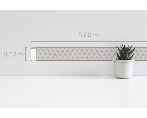 Borduur, 0,17 meter hoog, 5,00 meter lang