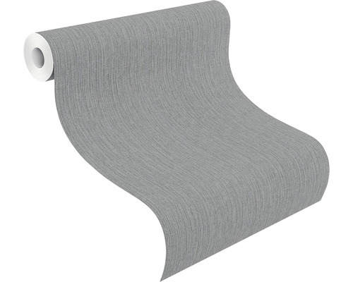 Rol grijs vliesbehang met lichte structuur