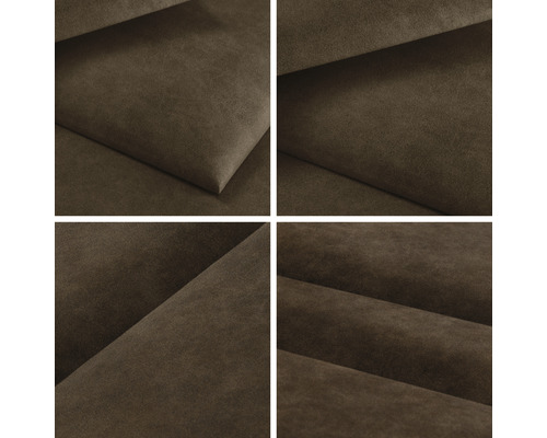 Close-up van bruine meubelstof met textuur