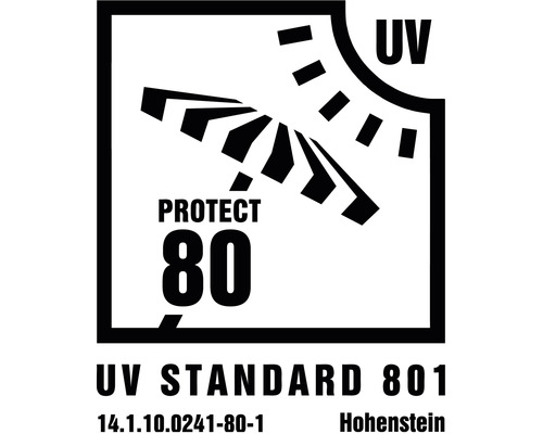 UV Standard 801 keurmerk voor UV-bescherming 80