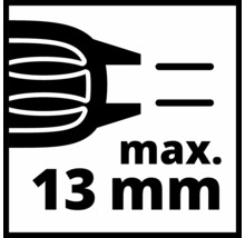 Symbool voor maximale werkstukgrootte van 13 millimeter