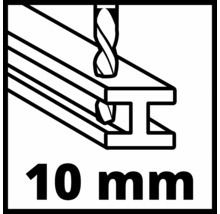 Symbool voor boren met een diameter van 10 millimeter