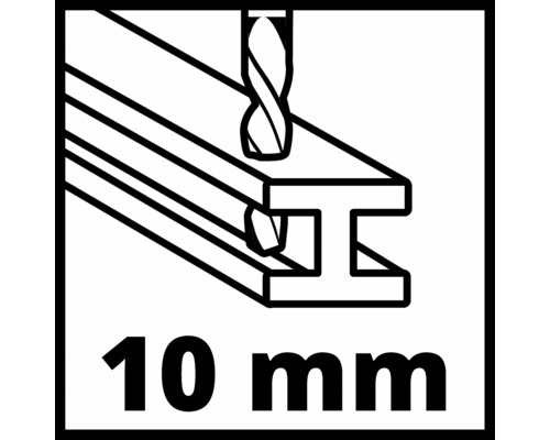 Symbool voor boren met een diameter van 10 millimeter