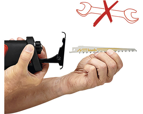 Reciprozaag met gereedschapsloze zaagbladwissel