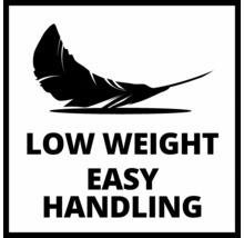 Symbool voor laag gewicht en gemakkelijke bediening