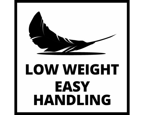 Symbool voor laag gewicht en gemakkelijke bediening