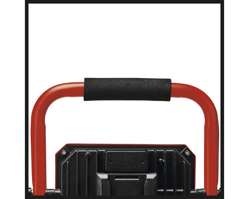 Gedetailleerde weergave van een bouwlamp met handvat