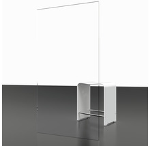 Transparant acrylglas scherm als kuchscherm met witte kruk