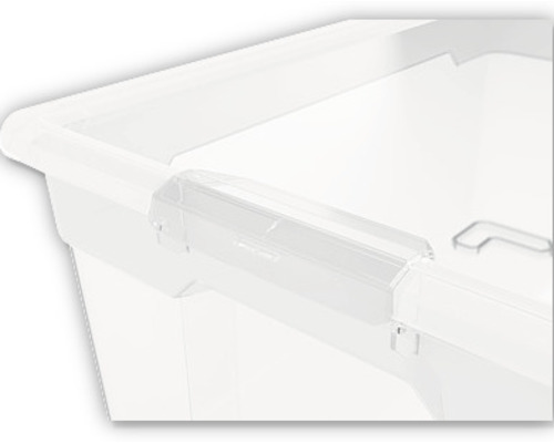 Detailweergave van een opbergdoos van kunststof