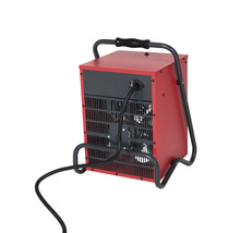 Elektrische bouwverwarmer met draagbeugel en stroomkabel