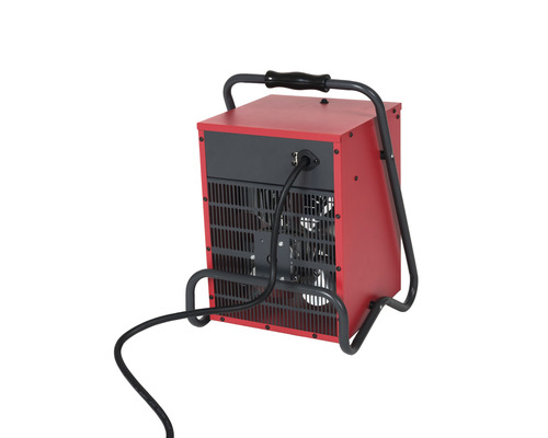 Elektrische bouwverwarmer met draagbeugel en stroomkabel