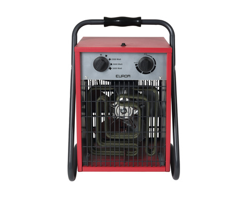 Elektrische kachel met handgreep en instelknoppen voor het verwarmingsvermogen