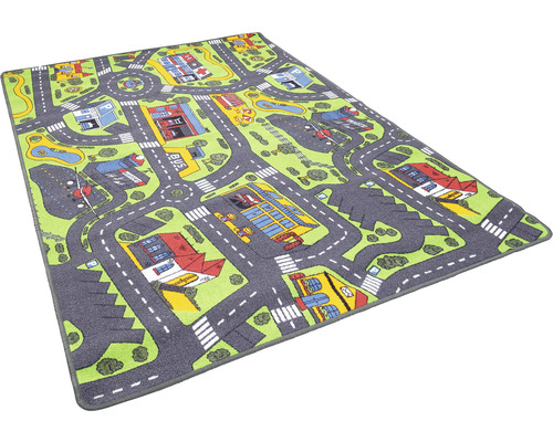 Speelkleed met stratenpatroon en gebouwen