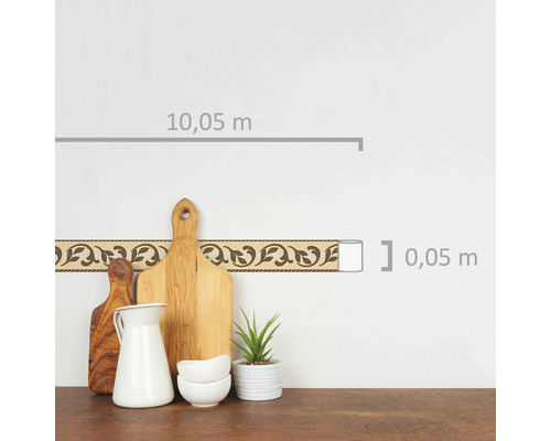 Borduur met bladerpatroon, rollengte 10,05 meter, rolbreedte 0,05 meter