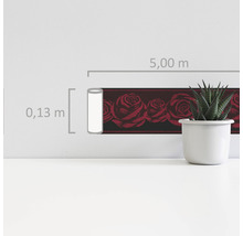 Wandborder met rozenmotief, lengte 5 meter, hoogte 0,13 meter