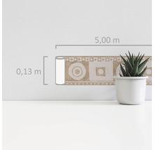 Kamerboord met geometrisch patroon, lengte 5,00 m en breedte 0,13 m