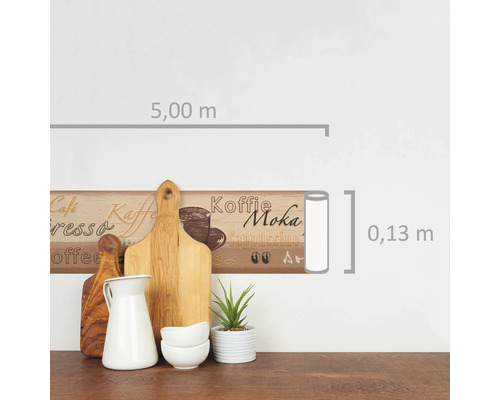 Borduur met koffiemotieven, 5,00 m lang en 0,13 m breed