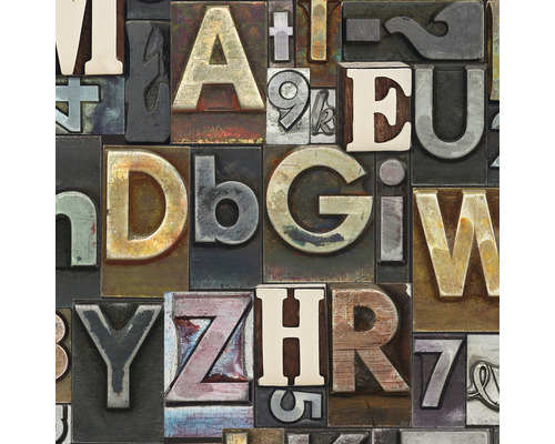 Schikking van oude metalen drukletters